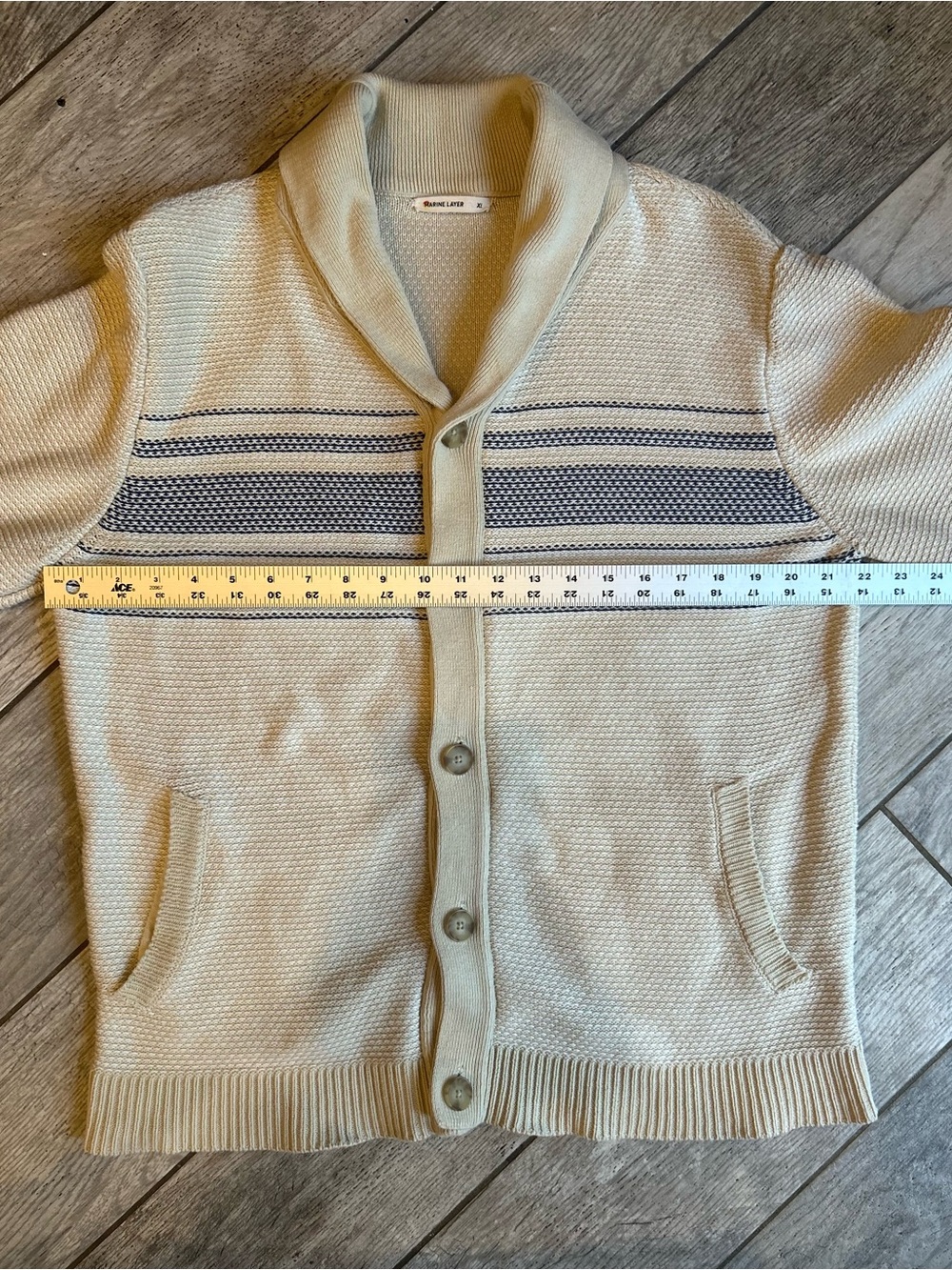 Marine Layer Stripe 100% Cotton Sweater, Men’s XL - Picture 6 of 8